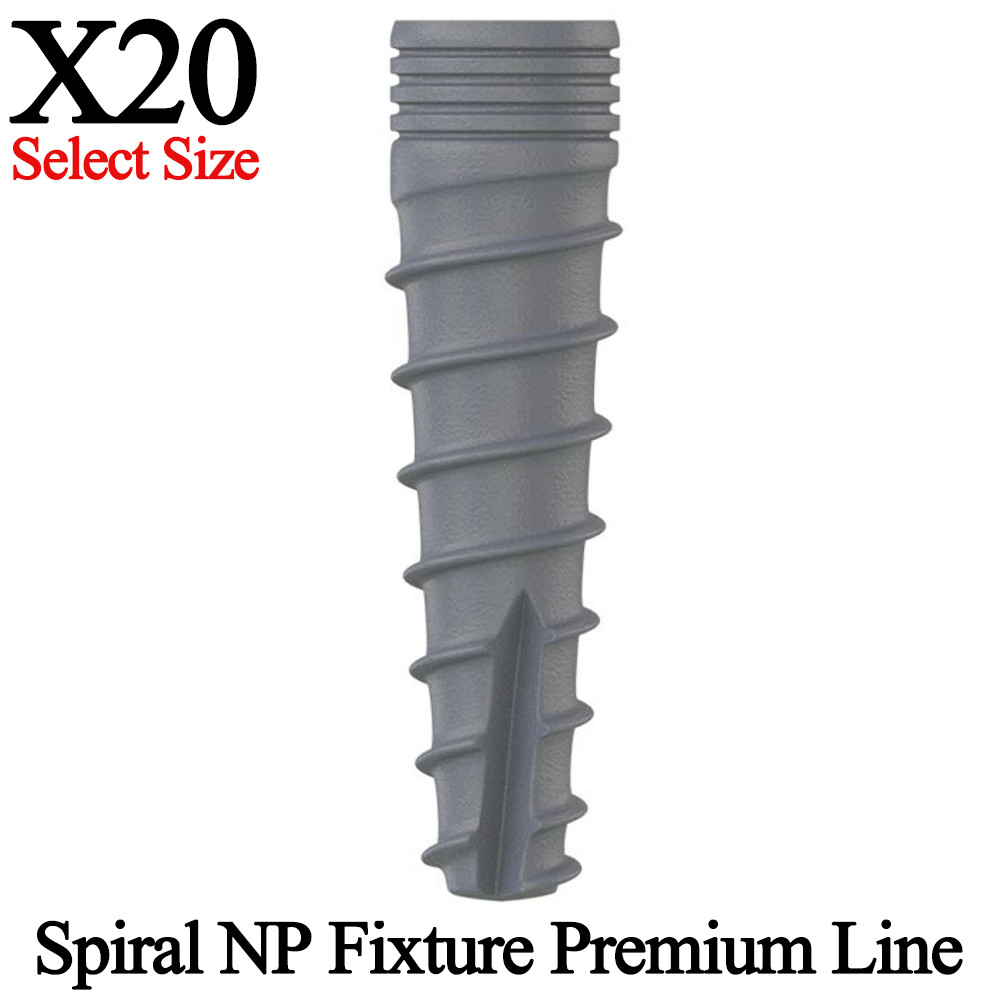 20pcs Dental Spiral Narrow Platform Fixture Ø3.0mm Premium Line Slim Int Hex 2.0