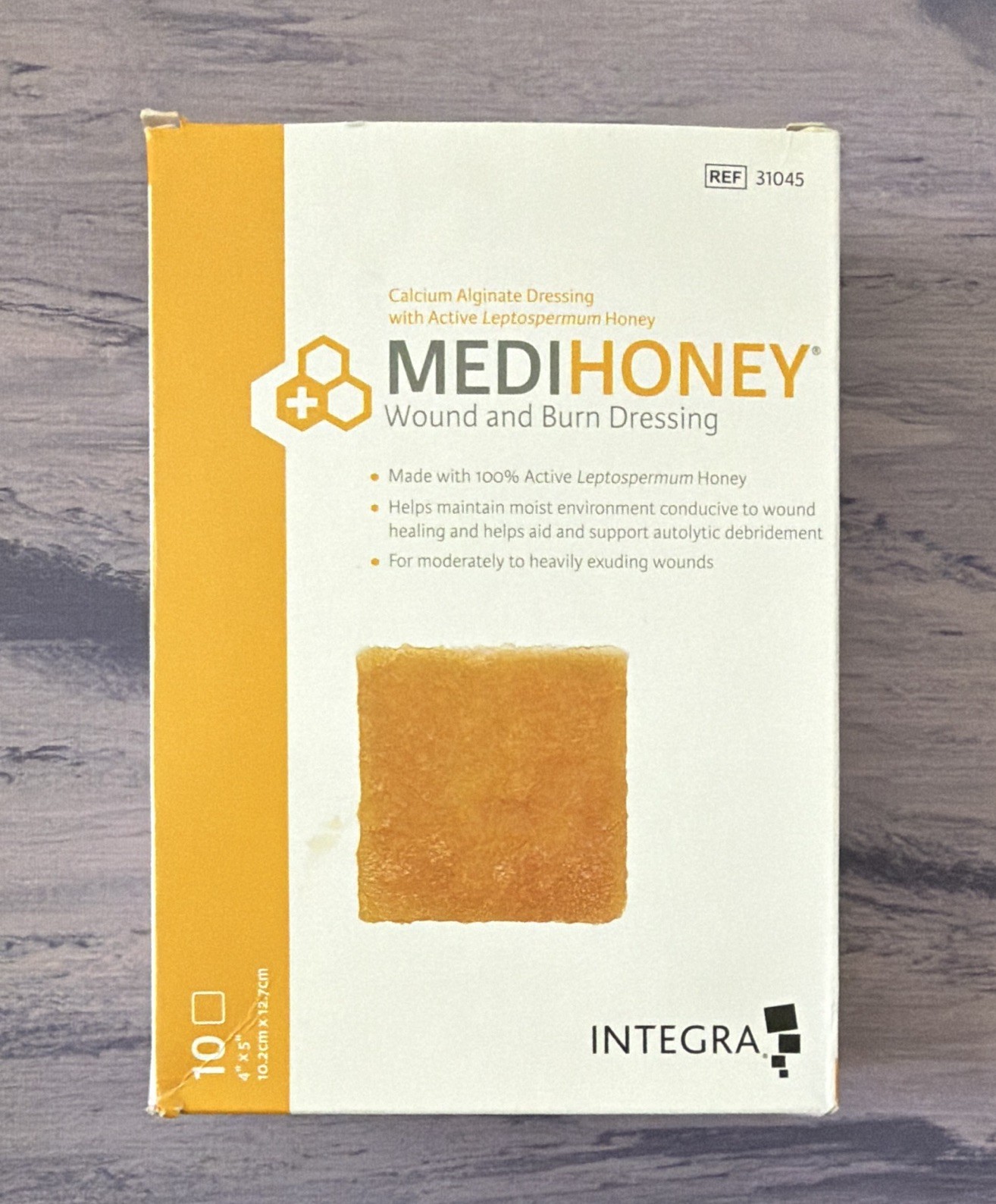 MediHoney Calcium Alginate Wound & Burn Dressing w/ Leptospermum 31045 10 pieces