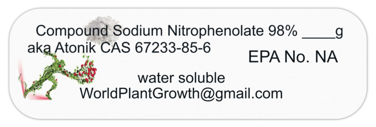 Compound Sodium Nitrophenolate Atonik 98% 25g CAS 67233-85-6 resealable jar