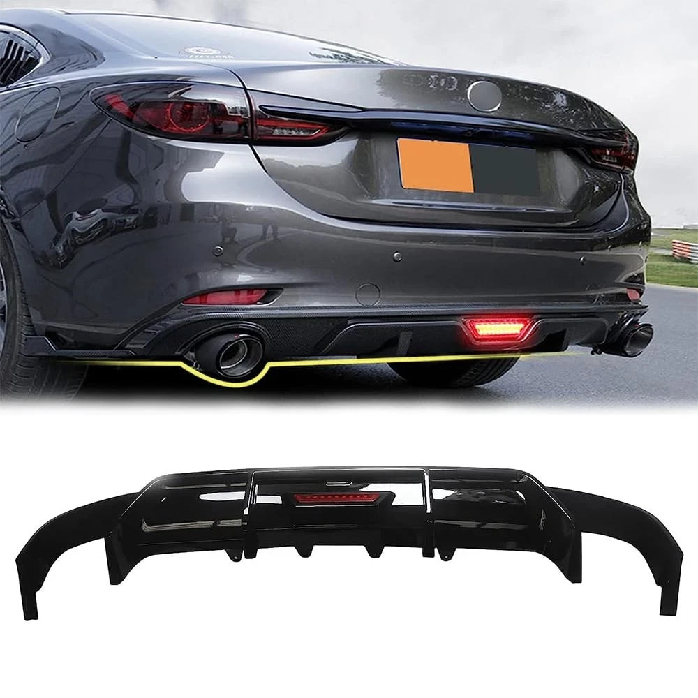 Rear Lip Bumper Diffuser for Camry 18-22 SE XSE with LED Light Glossy Black