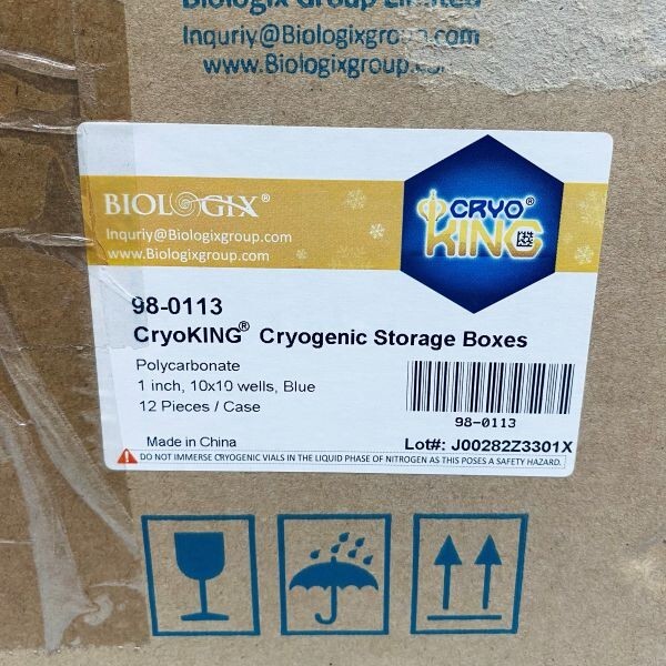 Biologix CryoKING Cryogenic Storage Boxes Blue 100 Well Case of 12 Boxes