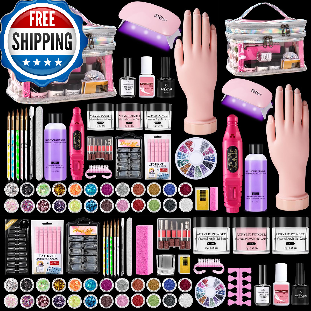 Wilfniee Nail Kit For Beginners Everything Practice Nail Hand Acrylic Set