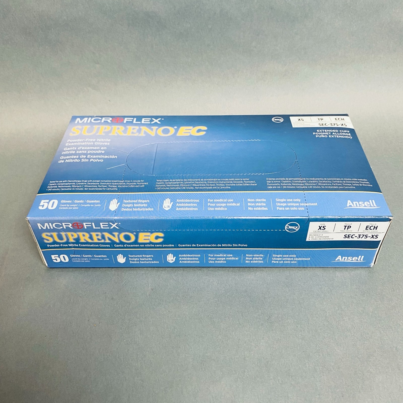 Ansell Microflex Nitrile Gloves XS Supreno EC Powder Free 10 Boxes of 50 Each