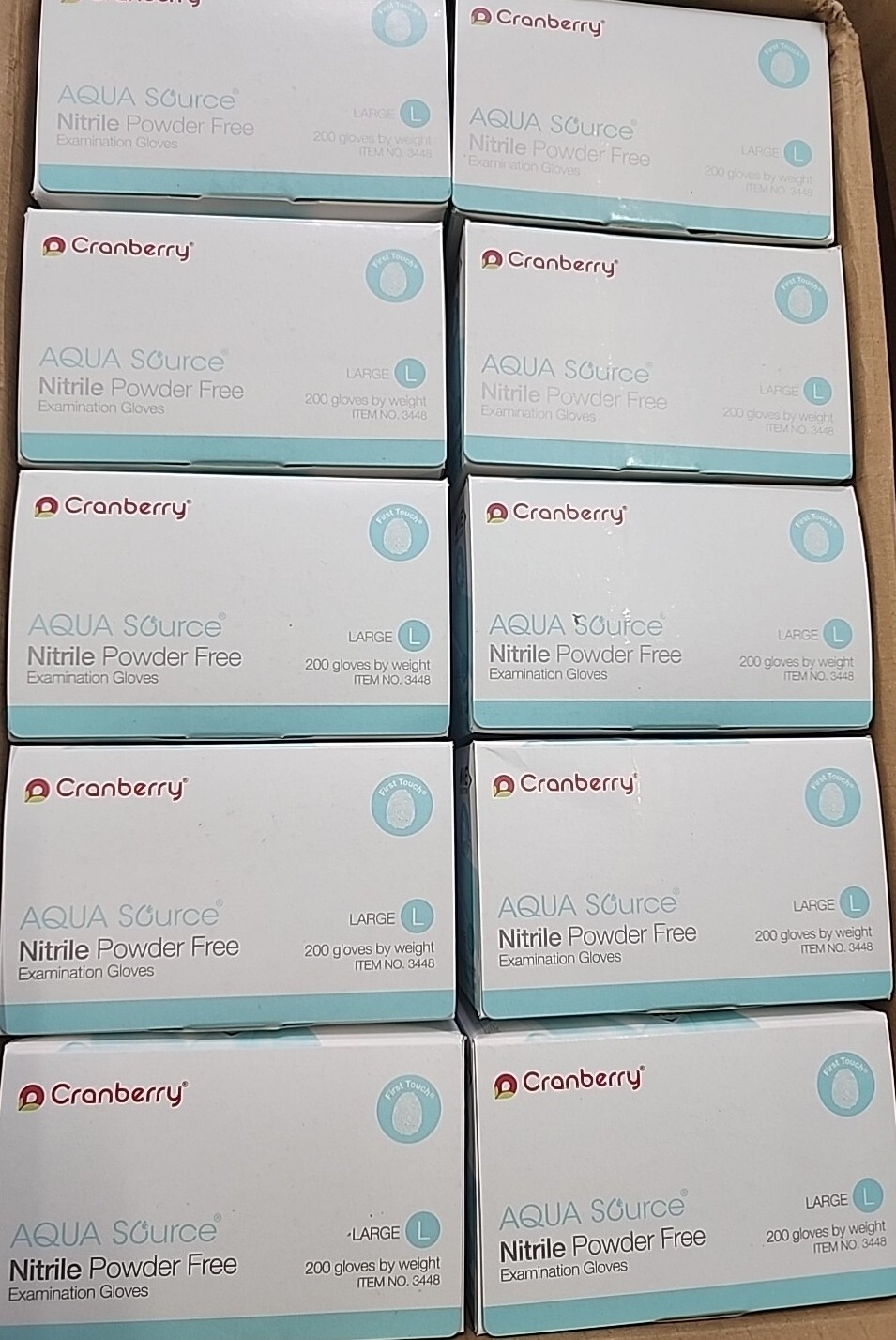 Cranberry 3448 Aqua Source Nitrile Examination Gloves Powder Free LARGE 2000/CS