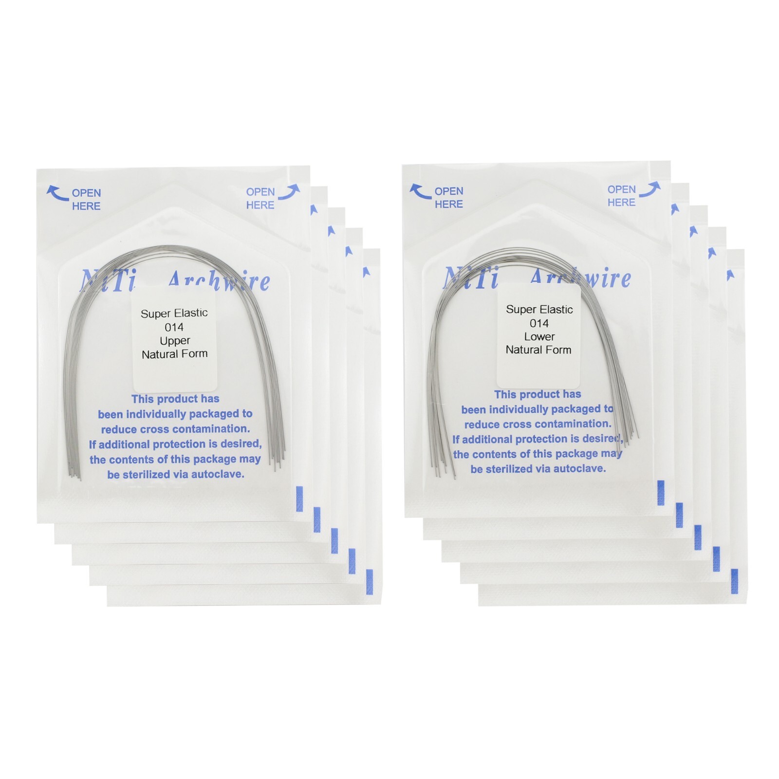 100pcs Orthodontic Arch Wires Niti Elastic Round Natural Arcos de Ortodoncia