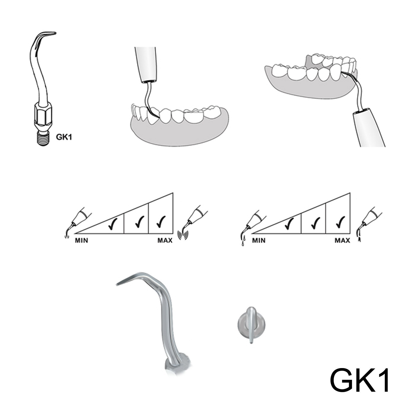 GK1 Dental Ultrasonic Scaler Tips Fit for KAVO Scaling Handpiece SONICflex 1pc