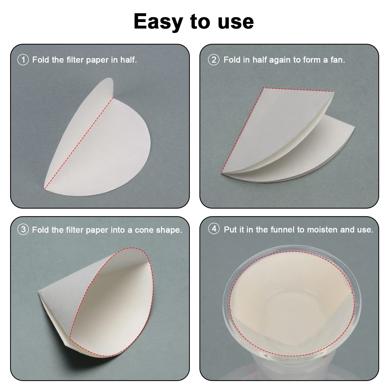 94mm Cellulose Filter Paper Circles – 20 Micron Retention, Pack of 100 Sheets