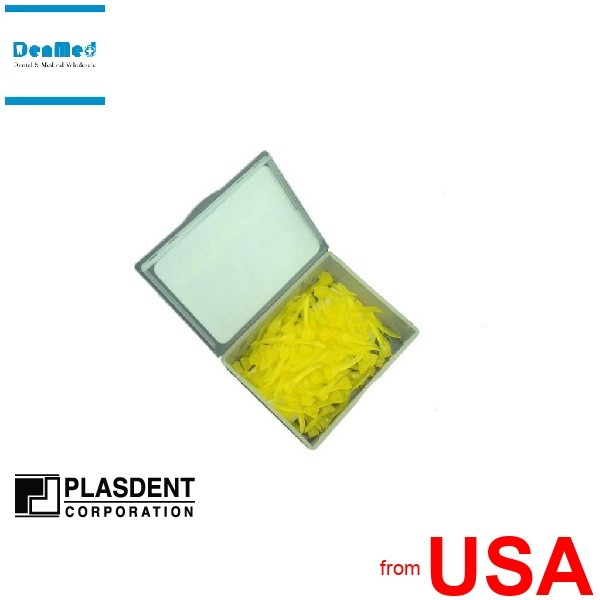 PLASDENT Acuwedges Plastic Wedges-#WG-14-14Mm-Color: YELLOW ( 100 Pcs/ 001-WG-14