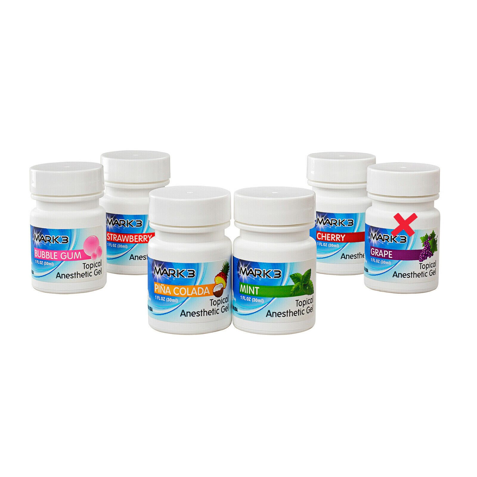 5 Bottles US MARK3 Dental Topical Anesthetic Gel 20nzocaine 1OZ Jar Exp.07/26
