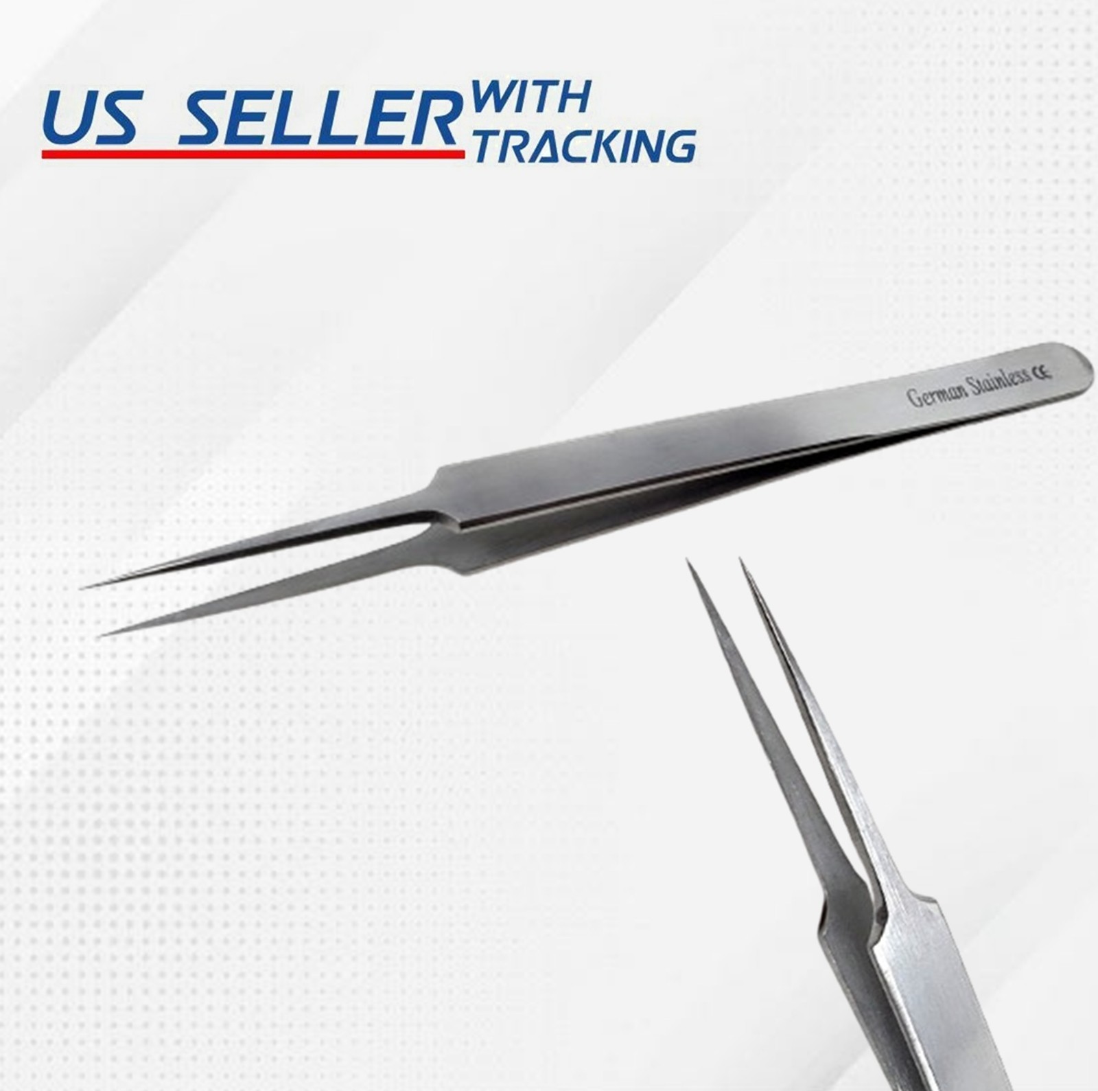 High Precision Lab Tweezers/Forceps Fine Needle Point Tips Stainless Steel 4.75″