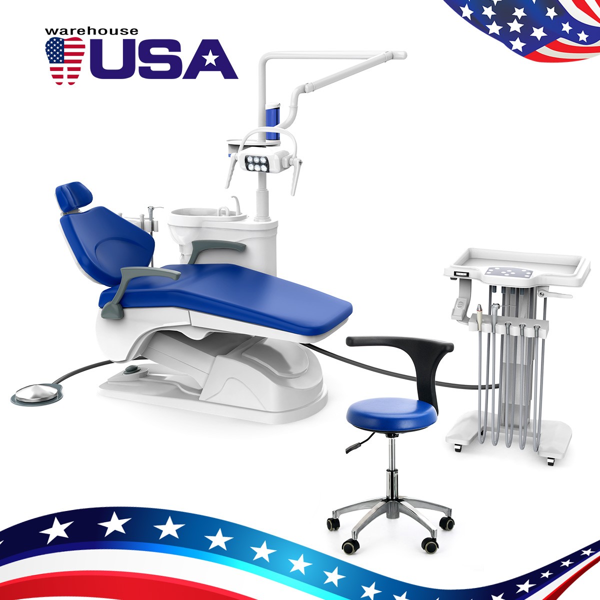 Dental Unit Chair Computer Controlled Motor Hard Leather Unidad de Silla Dental