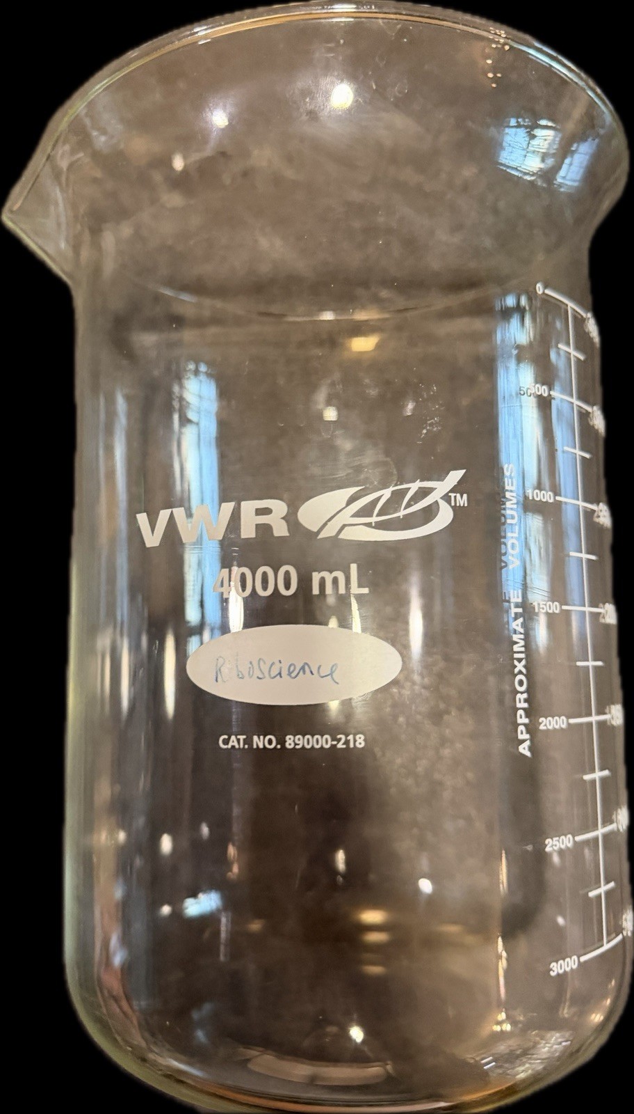 VWR Glass 4000mL 4L Low Form Graduated Beaker Pour Spout 89000-218