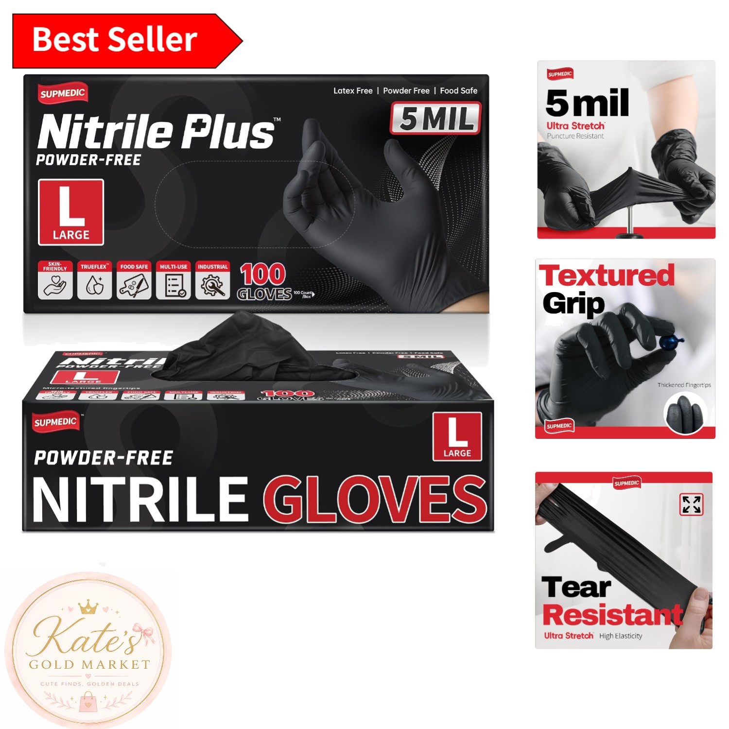 Reliable 100 Count Disposable Nitrile Gloves – 5Mil, Latex-Free & Tear Resistant