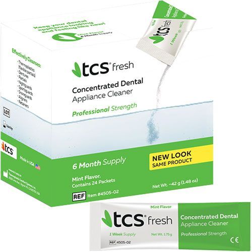 tcs Concentrated Denture Cleaner – Mint flavor, 24 packets, 1.75 gm each