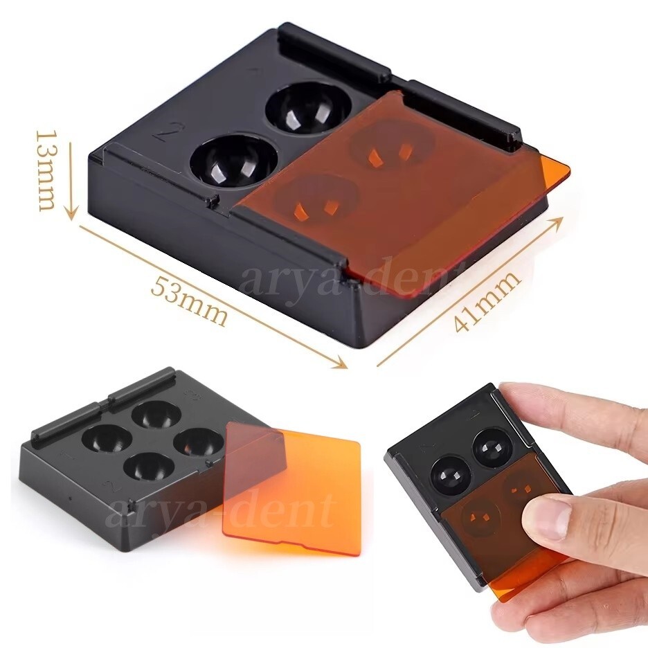 4 Holes Dental Shading Light Box Light-proof Teeth Veneer Storage Shading Case
