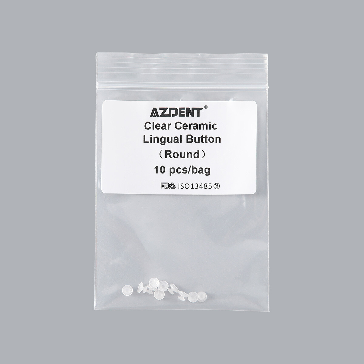 AZDENT Dental Orthodontic Composite Clear Ceramic Lingual Buttons for Bondable