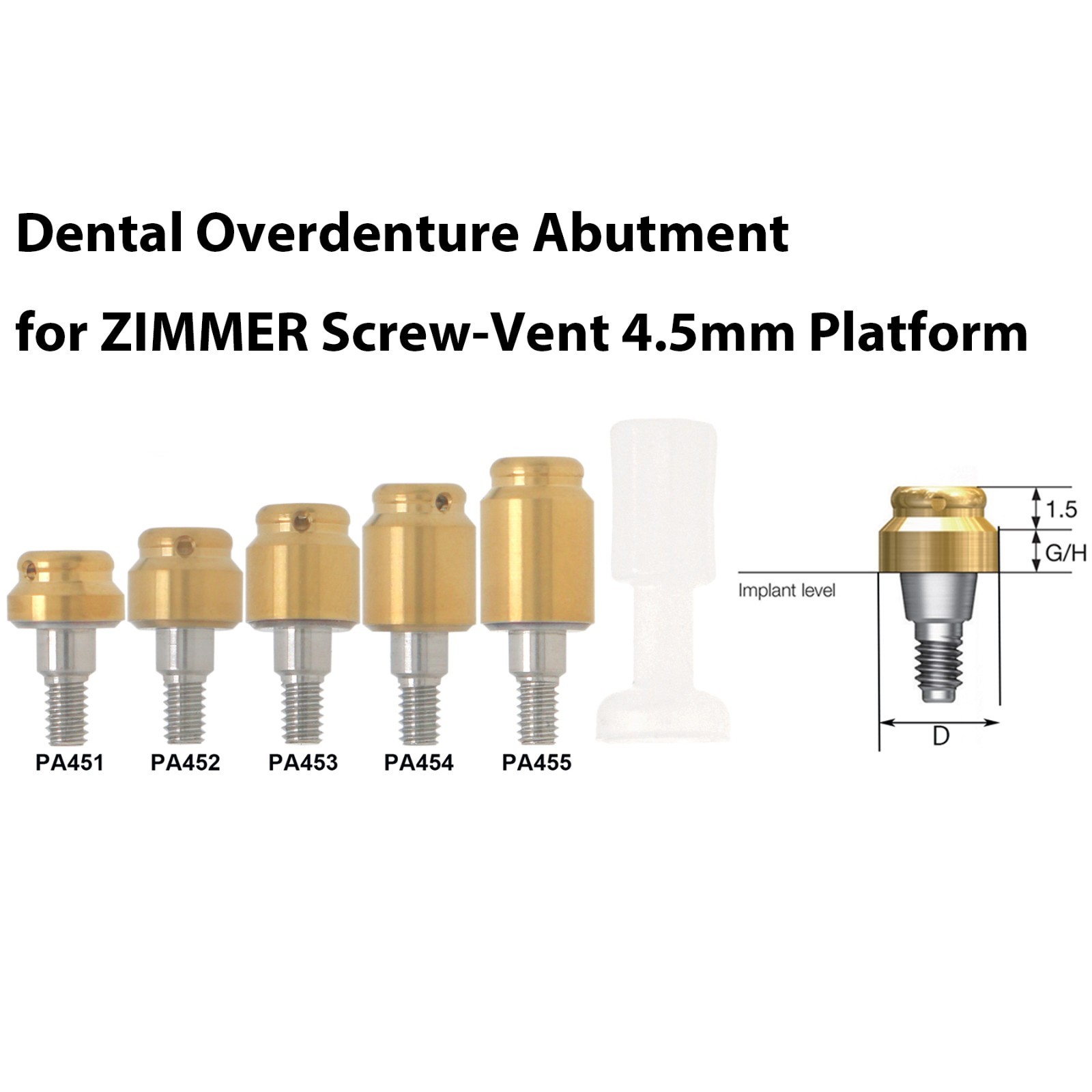 US Overdenture Locator Ti Abutment Fit Zest Retention Caps Hiossen Nobel Zimmer