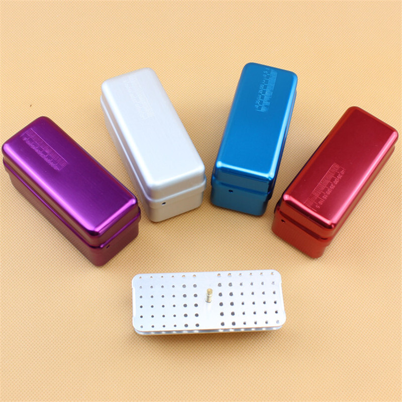 1pc 72 Hole Aluminum Dental Box Autoclave Sterilizer Burs Endo File Holder qqaz