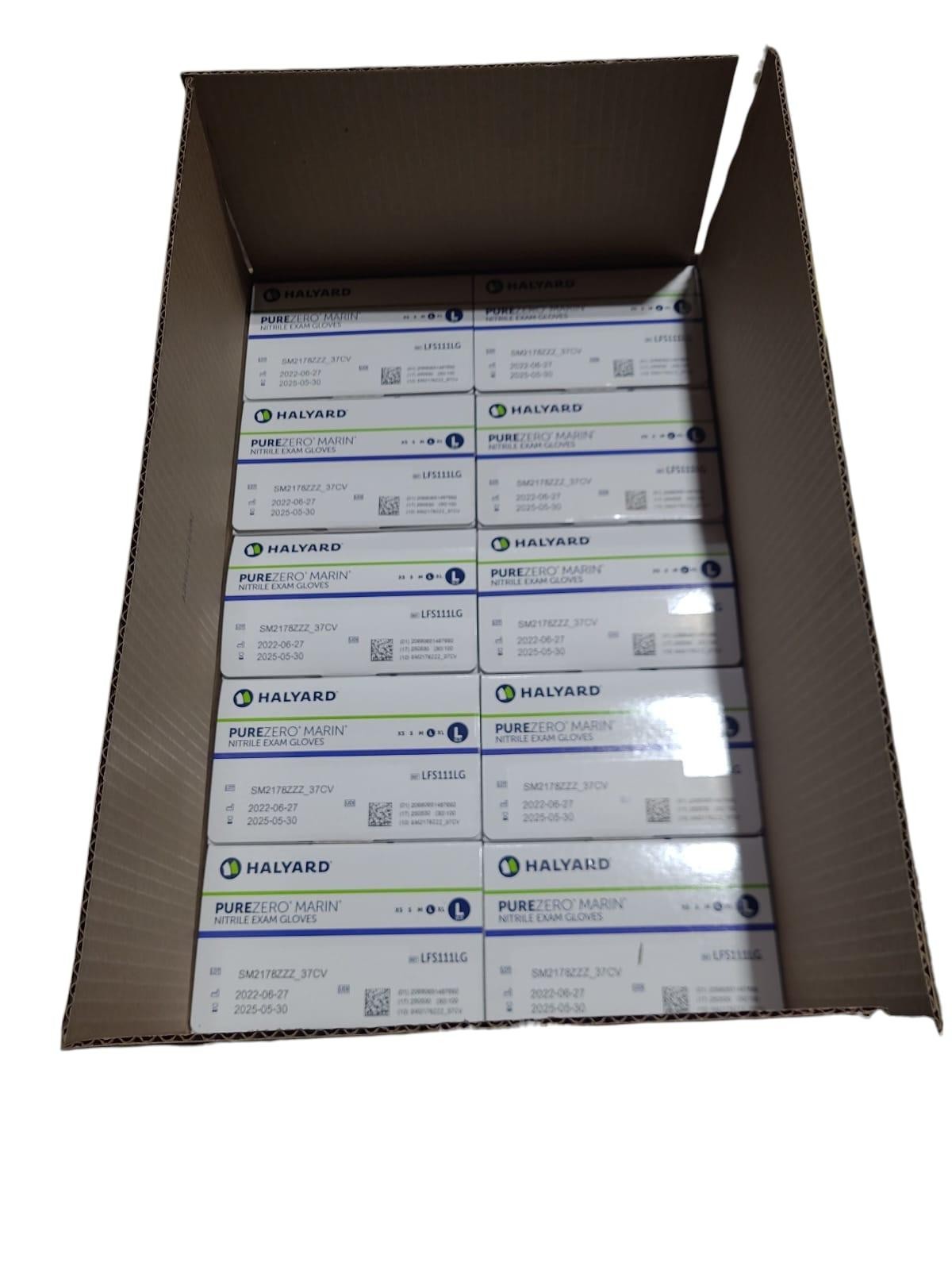 HALYARD Nitrile Exam Gloves, 9.5 Inches Length, 5 Mil, Blue Size L Case of 1000