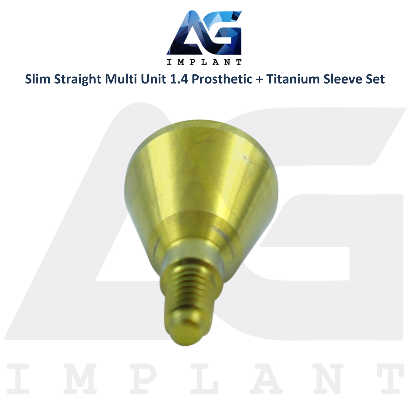 10 Straight Multi Unit 1.4 Prosthetic Titanium Sleeve Set Slim Int Hex 2.0mm