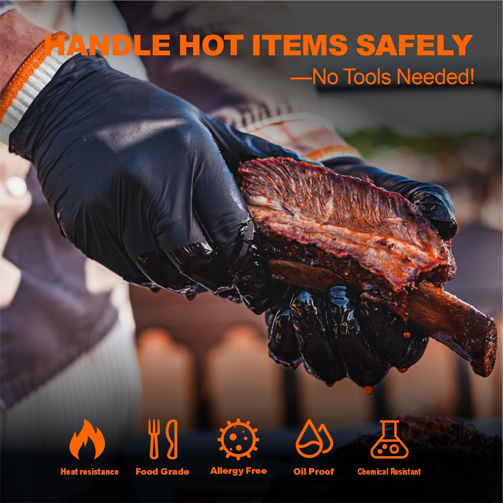Bbq Gloves For Cooking Baking Grilling 100 Count Disposable Nitrile Gloves And 4