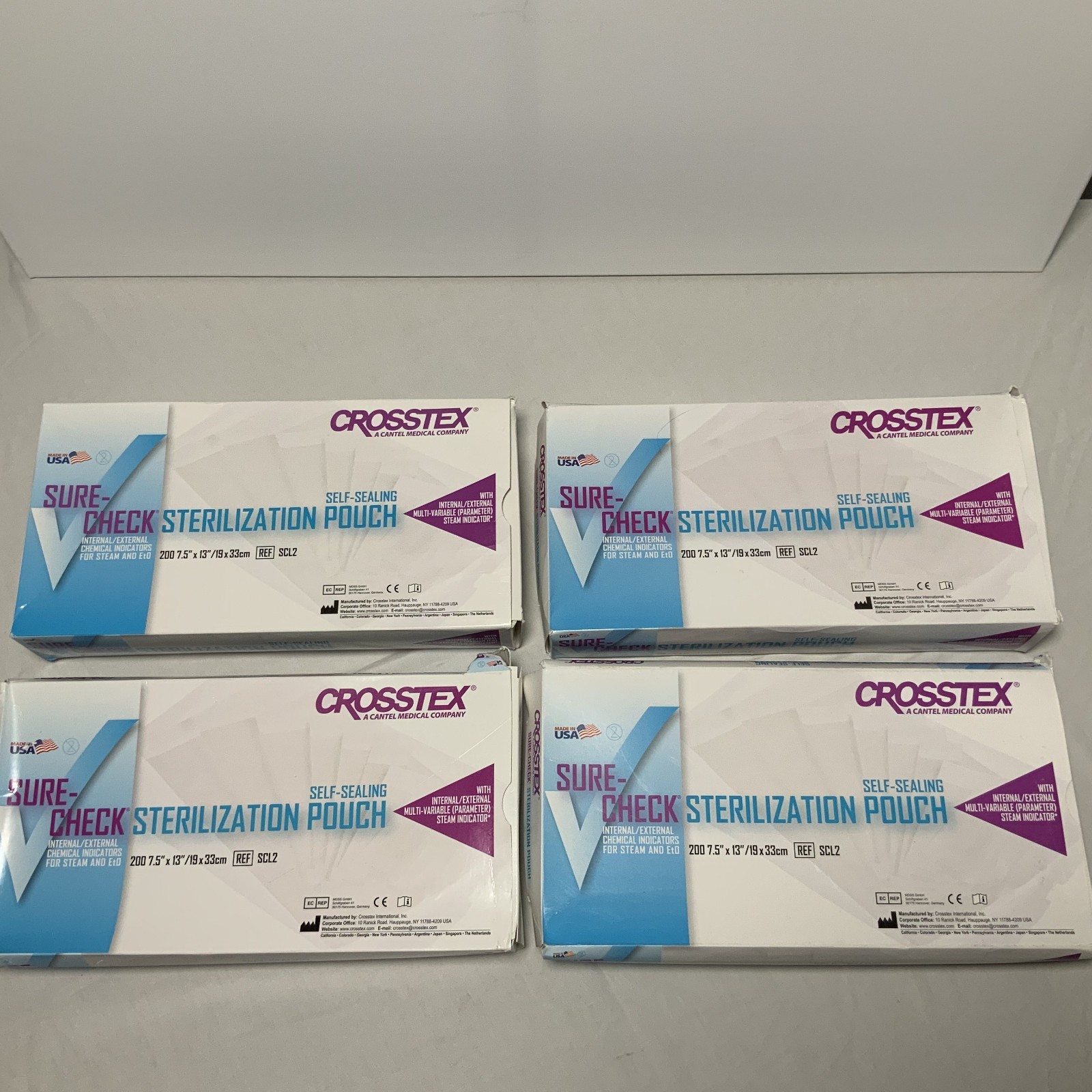 Crosstex Dental Sure-Check Sterilization Pouches 7.5″ x 13″ 200/Bx x 4 B EXPIRED
