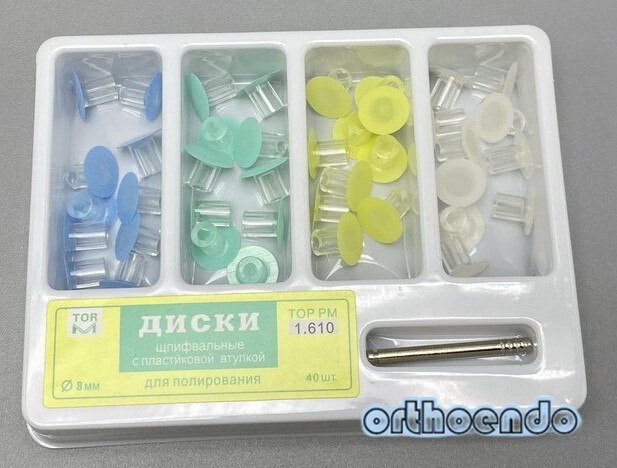 40pcs Dental Polishing Discs Gross Reduction Contouring Mandrel Stripes 8 / 12mm