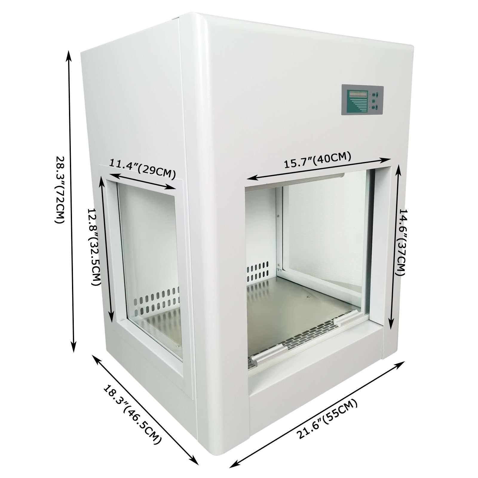110V Mini Lab Purification Workbench Desktop Type Lab Fume Hood Fume Cupboard