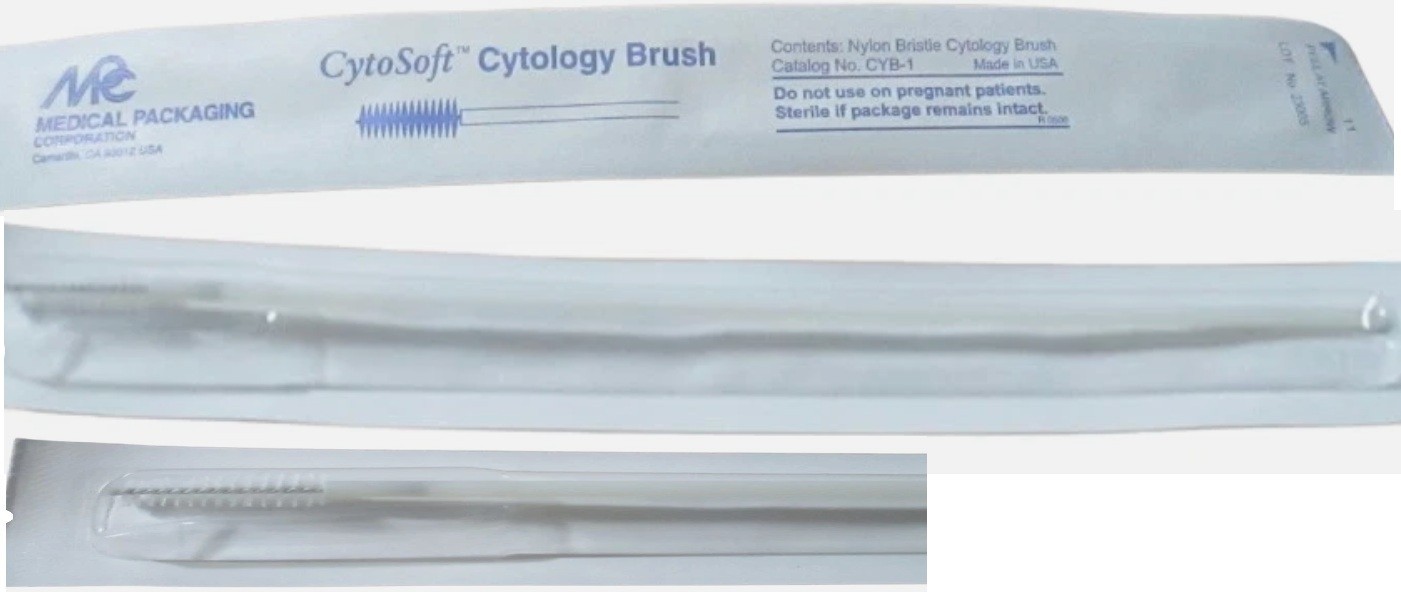 Medical Packaging CytoSoft Cytology Brush CYB-1 Sterile Nylon Bristle 8″ 20.3cm