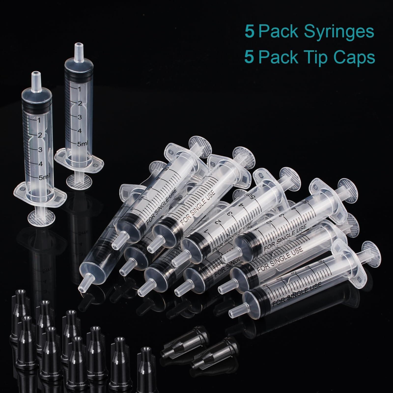 5ml Plastic Syringe Without Needle for Liquid – Measuring 5ml, Transparent