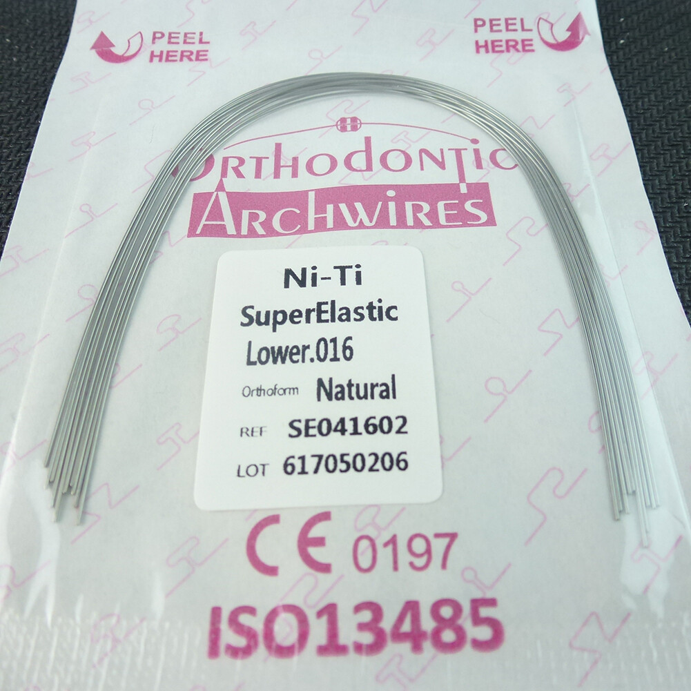 Dental ortho NITI arch wires rectangular 16*22*17*25*19 Natural Round Brace wire
