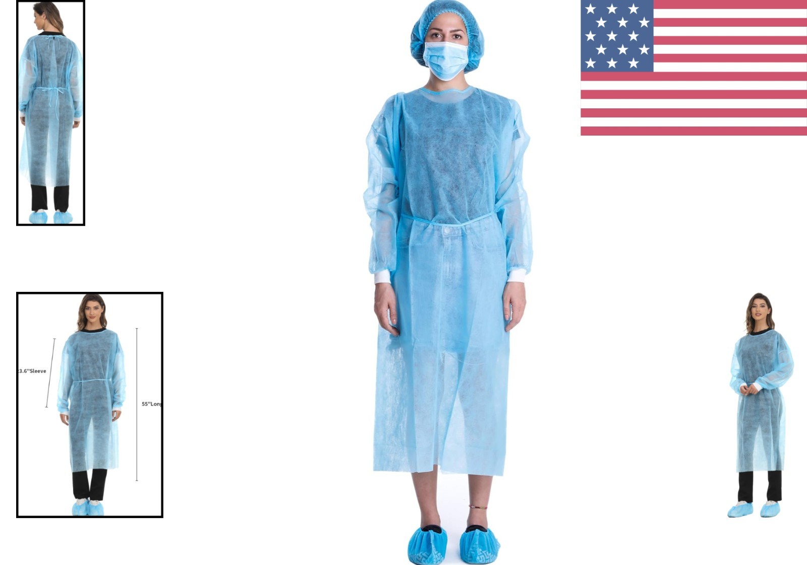Versatile Disposable Gowns for Safety – Long Sleeve, 100% Polypropylene, 15 Pack