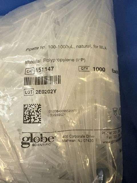 Globe Scientific 100-1000uL Pipette Tips (Partial) PN# 151147