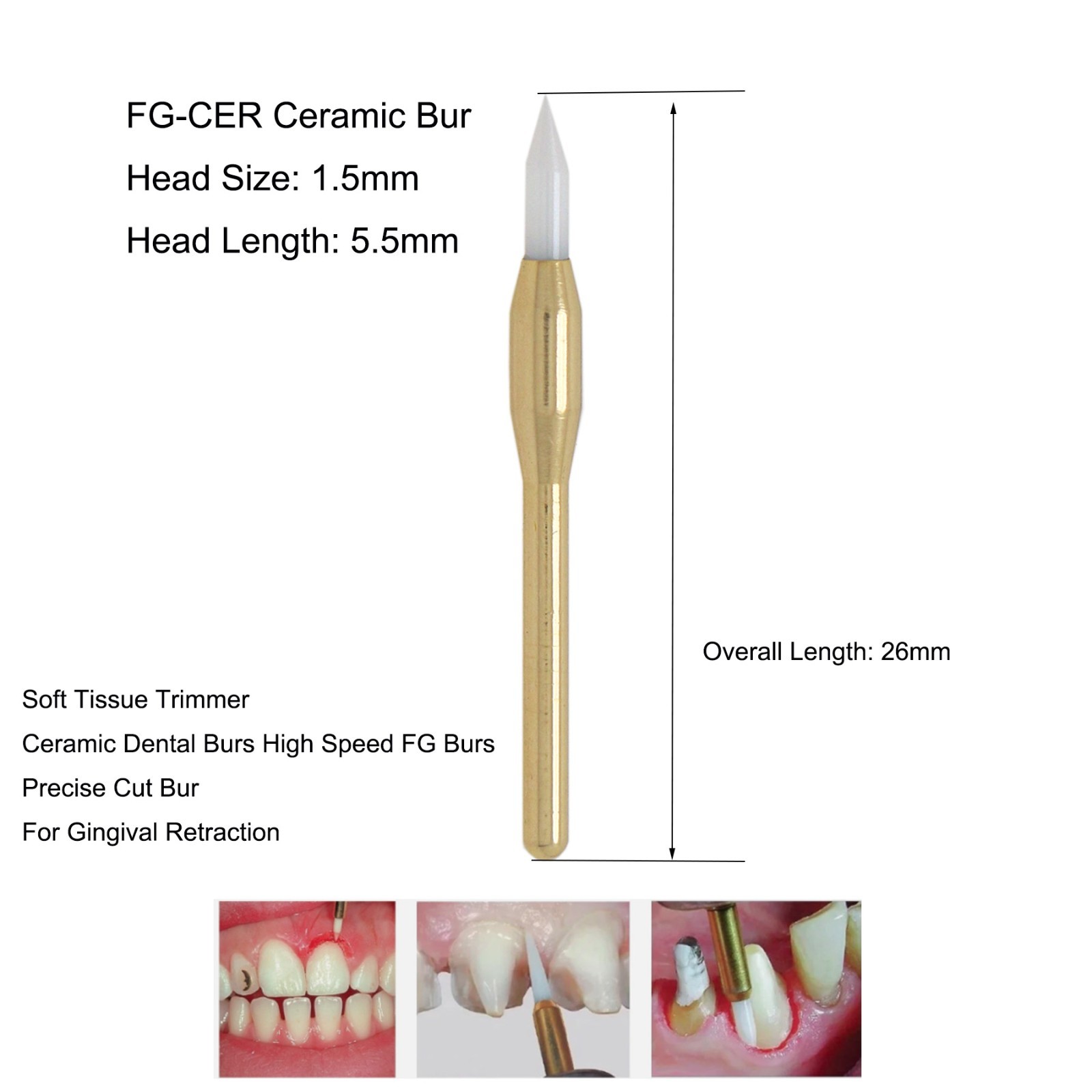 Dental Surgical FG Burs Soft Tissue Trimmer Ceramic Burs Gingival Precise Cut