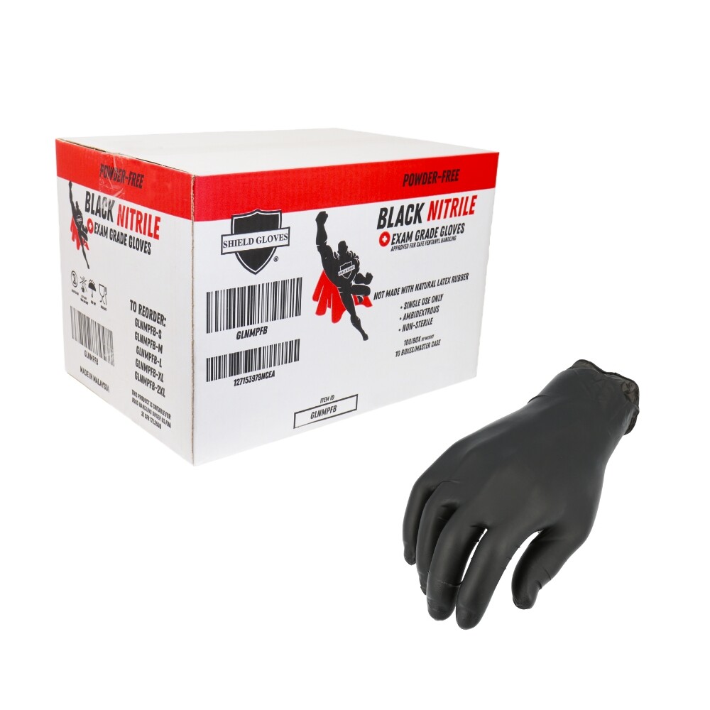 6 MIL, Black Nitrile Powder Free Disposable Full Texture Gloves, 36000 Pcs, XL