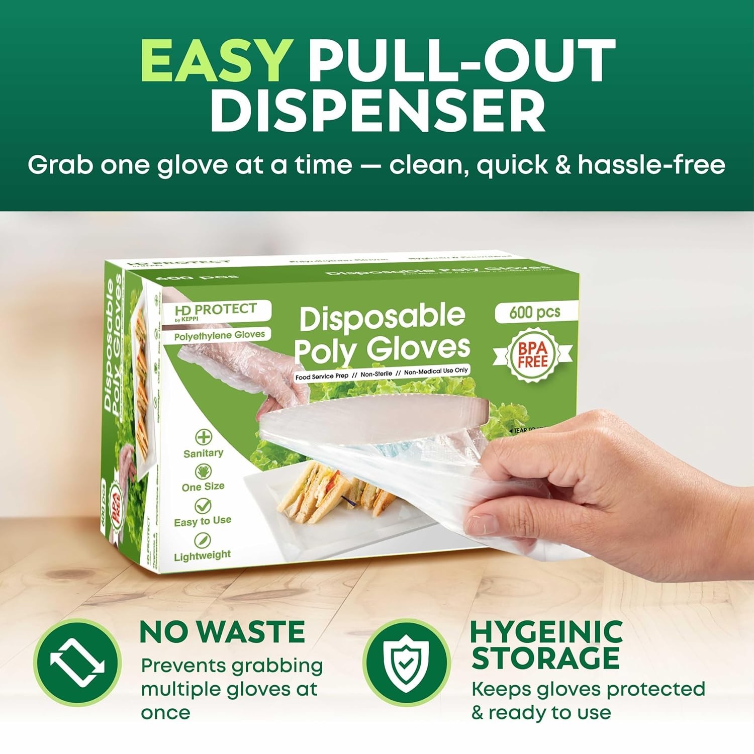 Clear Polyethylene Food Prep Gloves – 600 Count, Ambidextrous & Tear-Resistant
