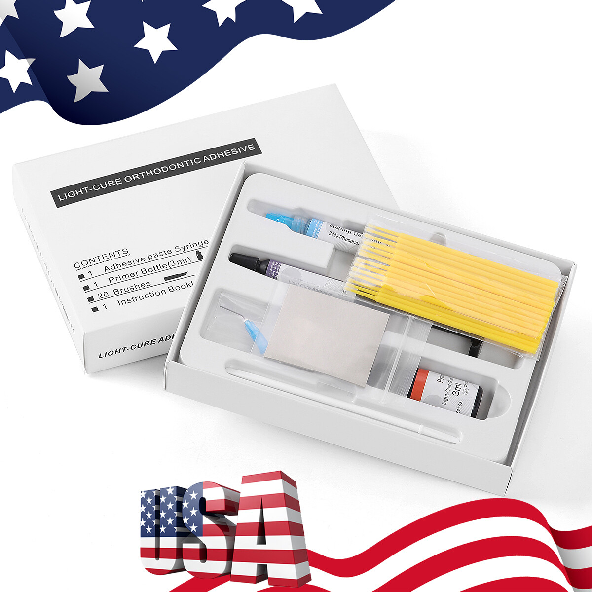 Dental Bracket Braces Glue Ortho Bonding Light Cure Resin Composite Kit USA
