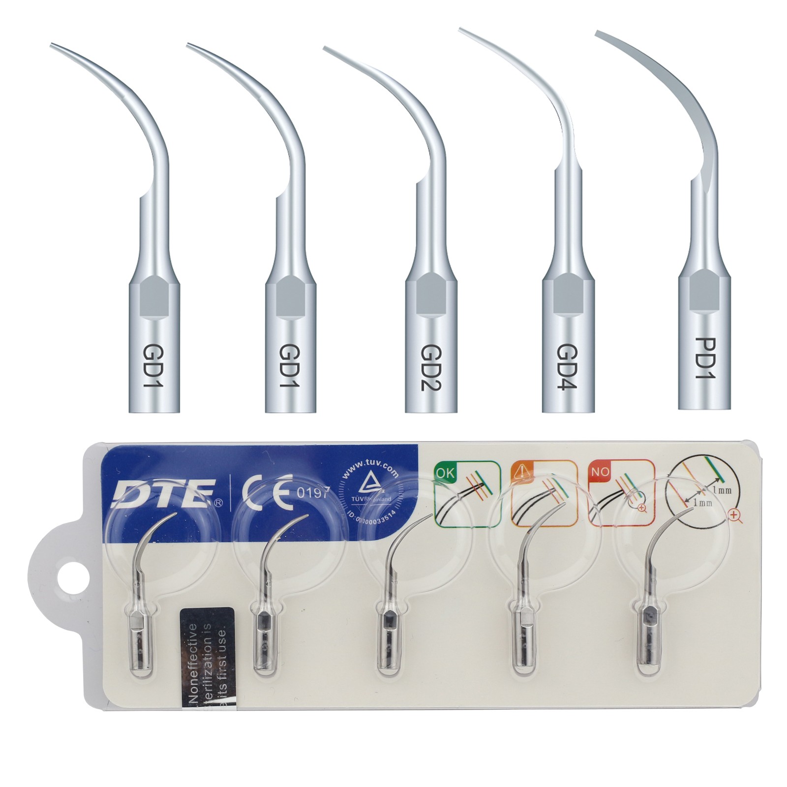 Woodpecker DTE Scaler Tips Assorted Kit Piezo Perio Scaling Tip ACTEON Satelec