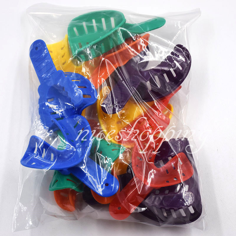 12 Pcs/set Dental Impression Tray Trays Plastic 6 Sizes Autoclavable Adult/Child