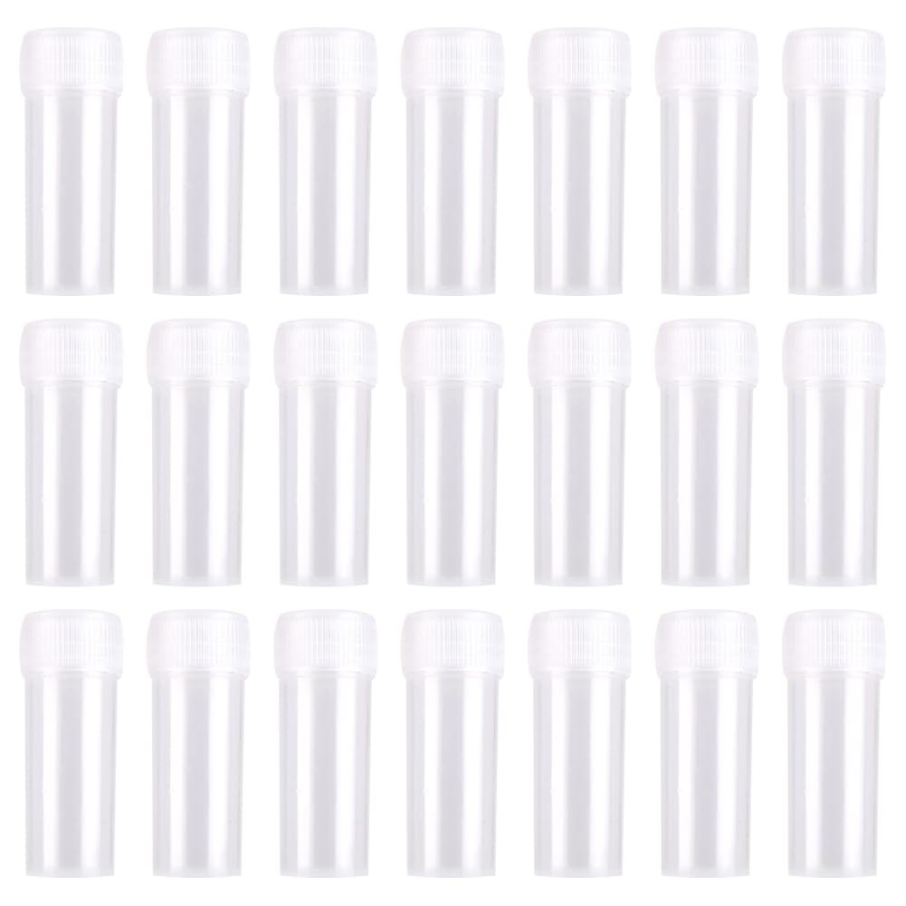 100 PCS 5ml Mini Plastic Sample Bottles Clear Storage Vials Screw Caps Tube