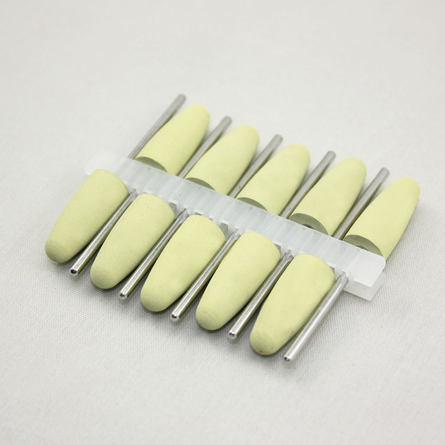NEW 10 PCS Dental SILICONE Rubber Polishers Diamond Polishing Burs Yellow SALE