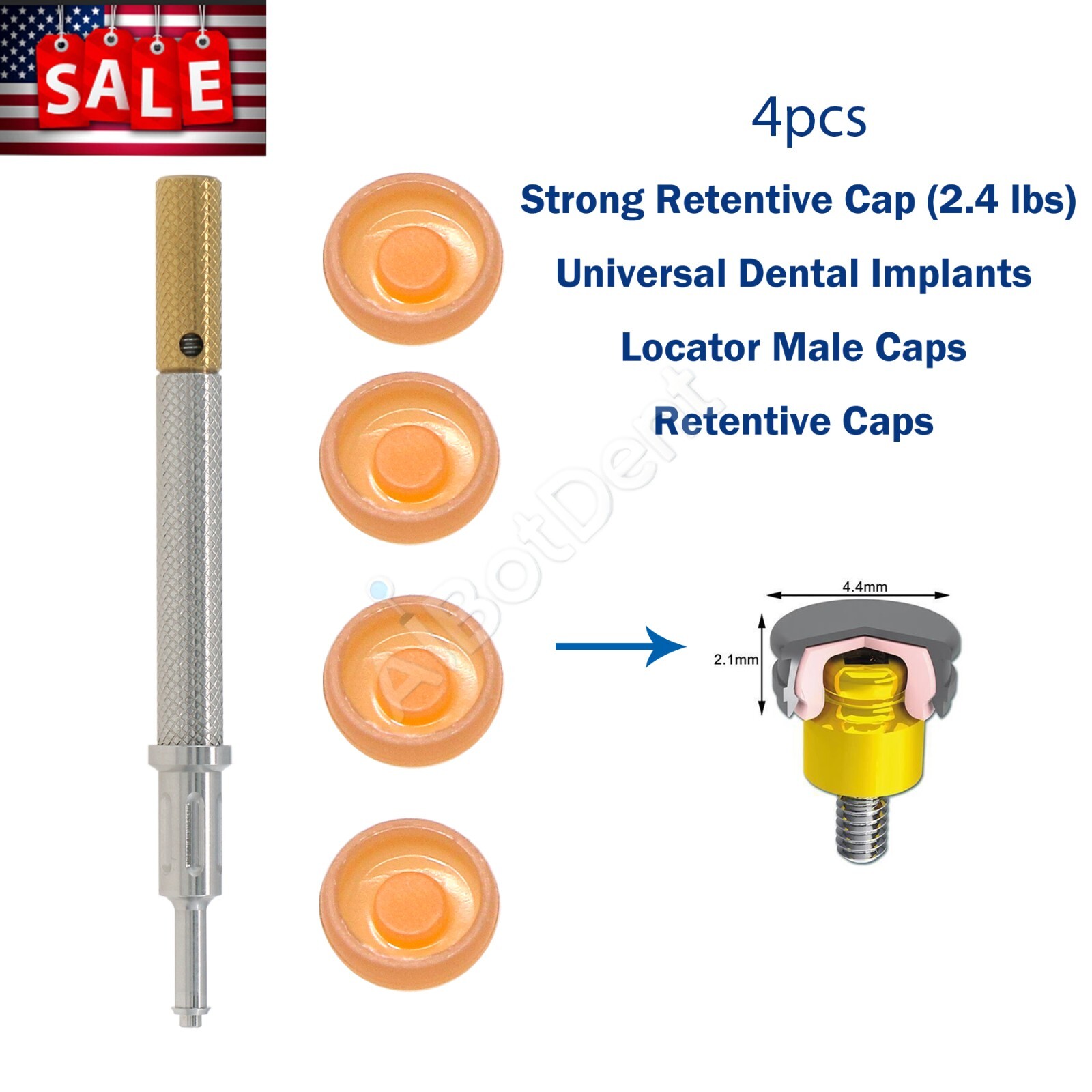 US Universal Implant Remove Core Tool Set – PEEK, Durable, 2.4 lbs, 4pcs Set