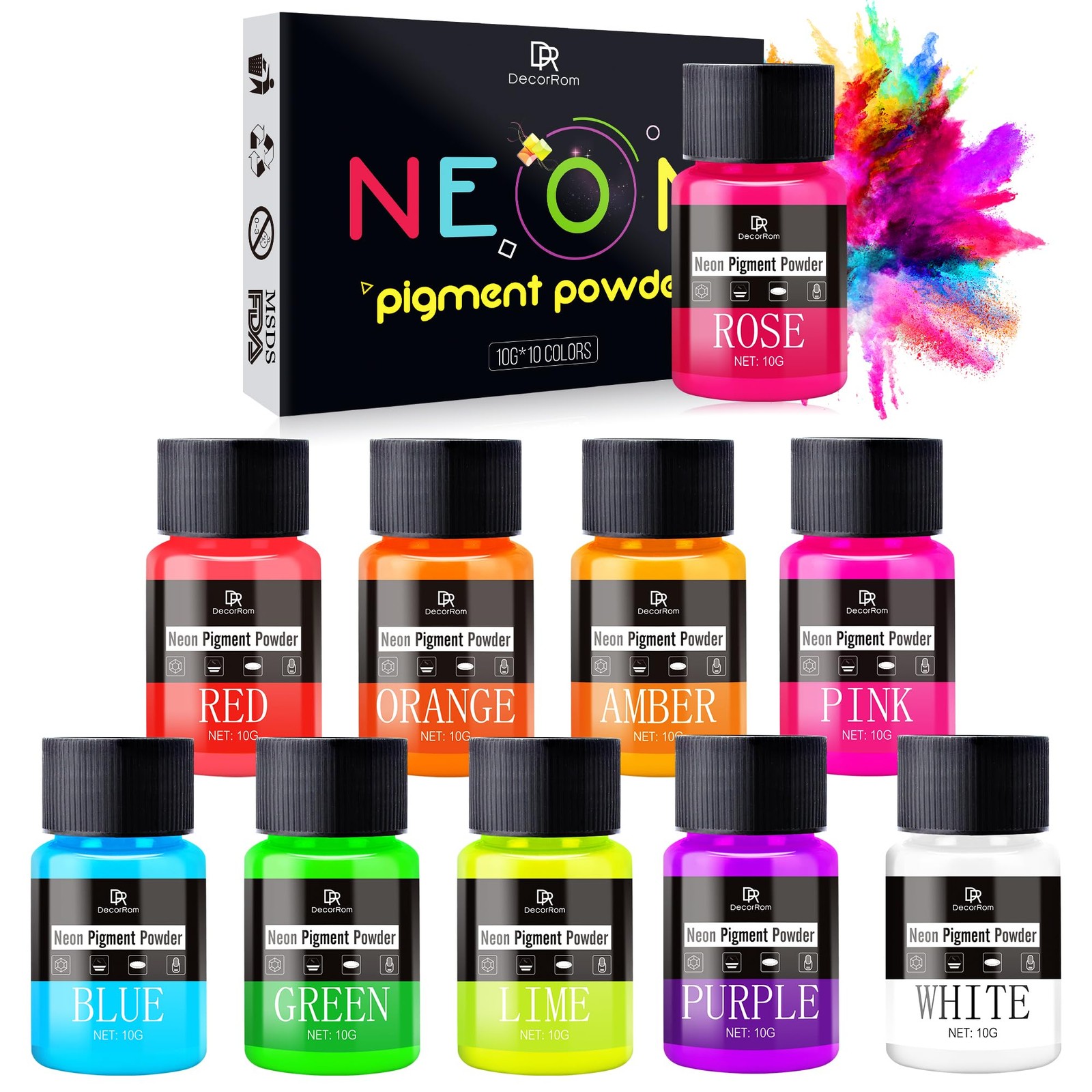 Neon 10 Colors (Berry, Kiwi, Navy, Red, Green, Blue, Black, White, Gray)