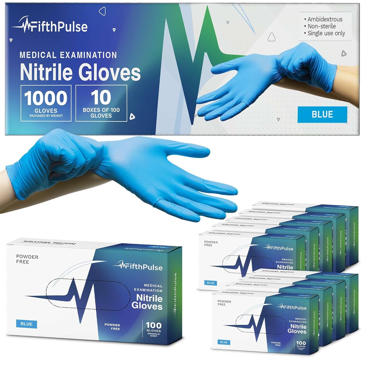 Medical Grade Nitrile Gloves Medium 1000 Count Bulk Disposable Wholesale