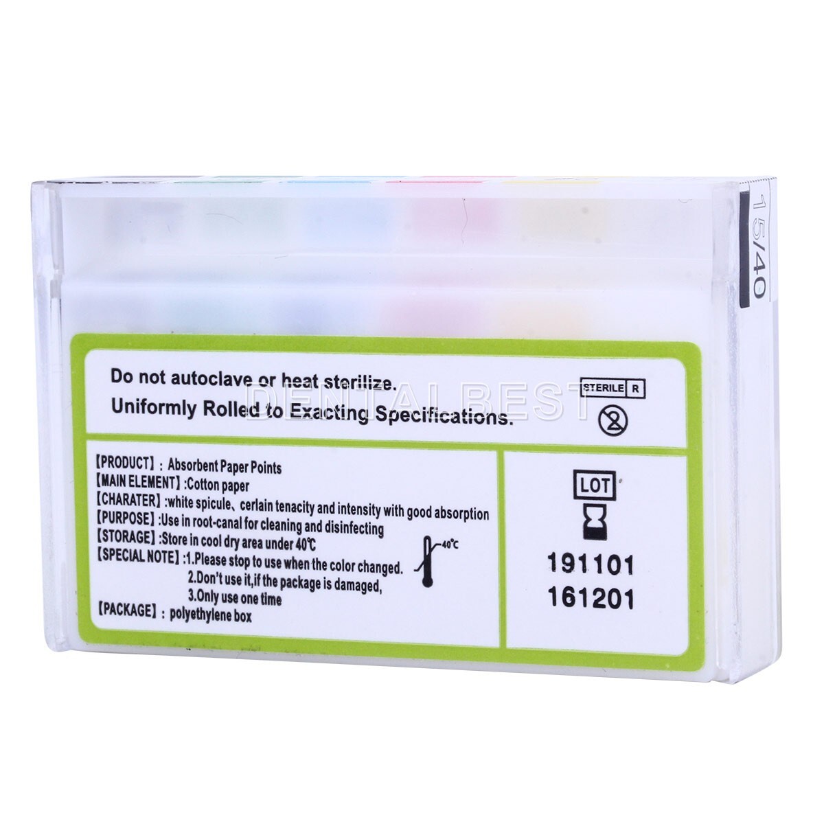 100pcs Dental Endo Absorbent Paper Points Taper 0.04 15-40#Endodontic Root Canal