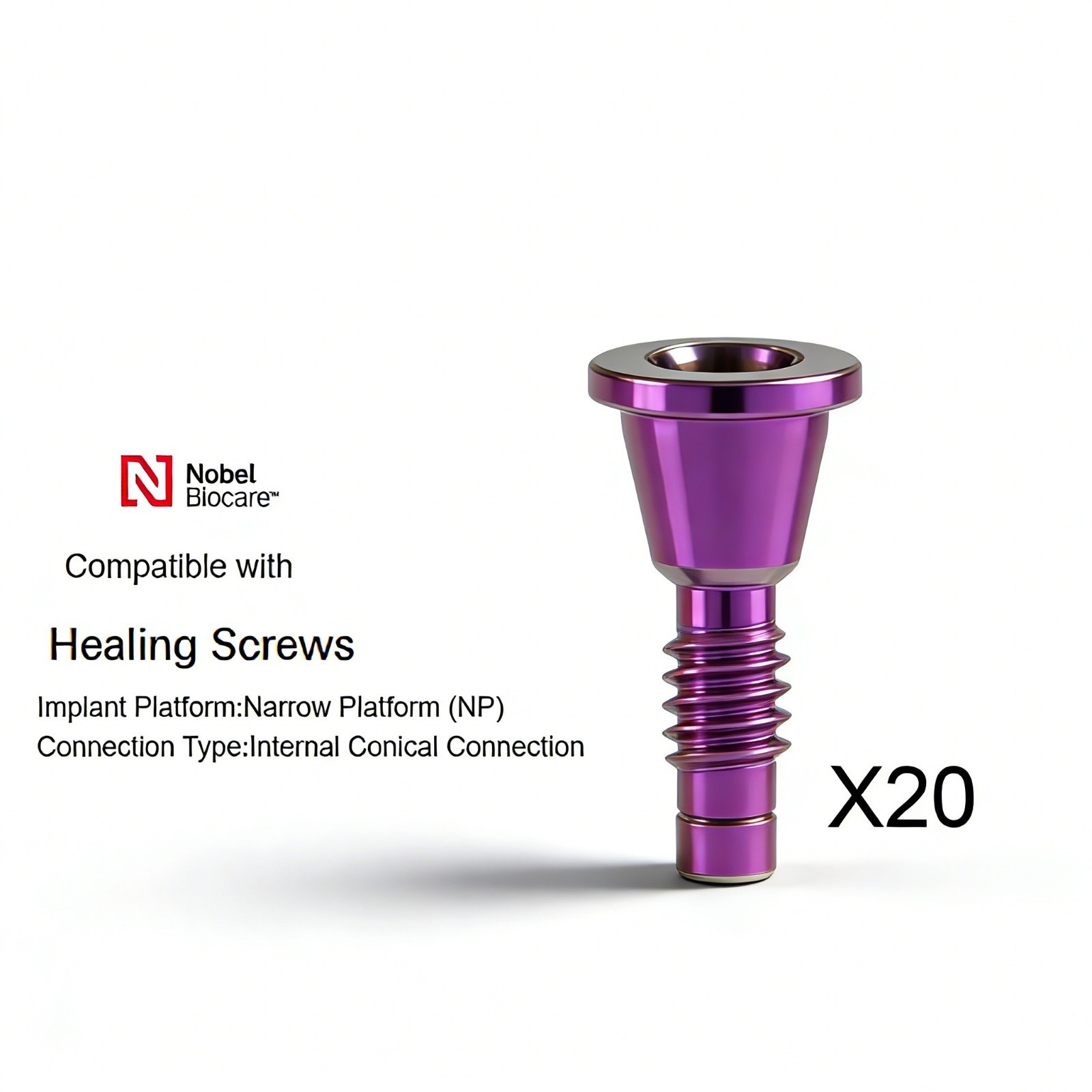 20Pcs Nobel Dental Healing Abutment Conical Connection fits Nobel Active NP/RP