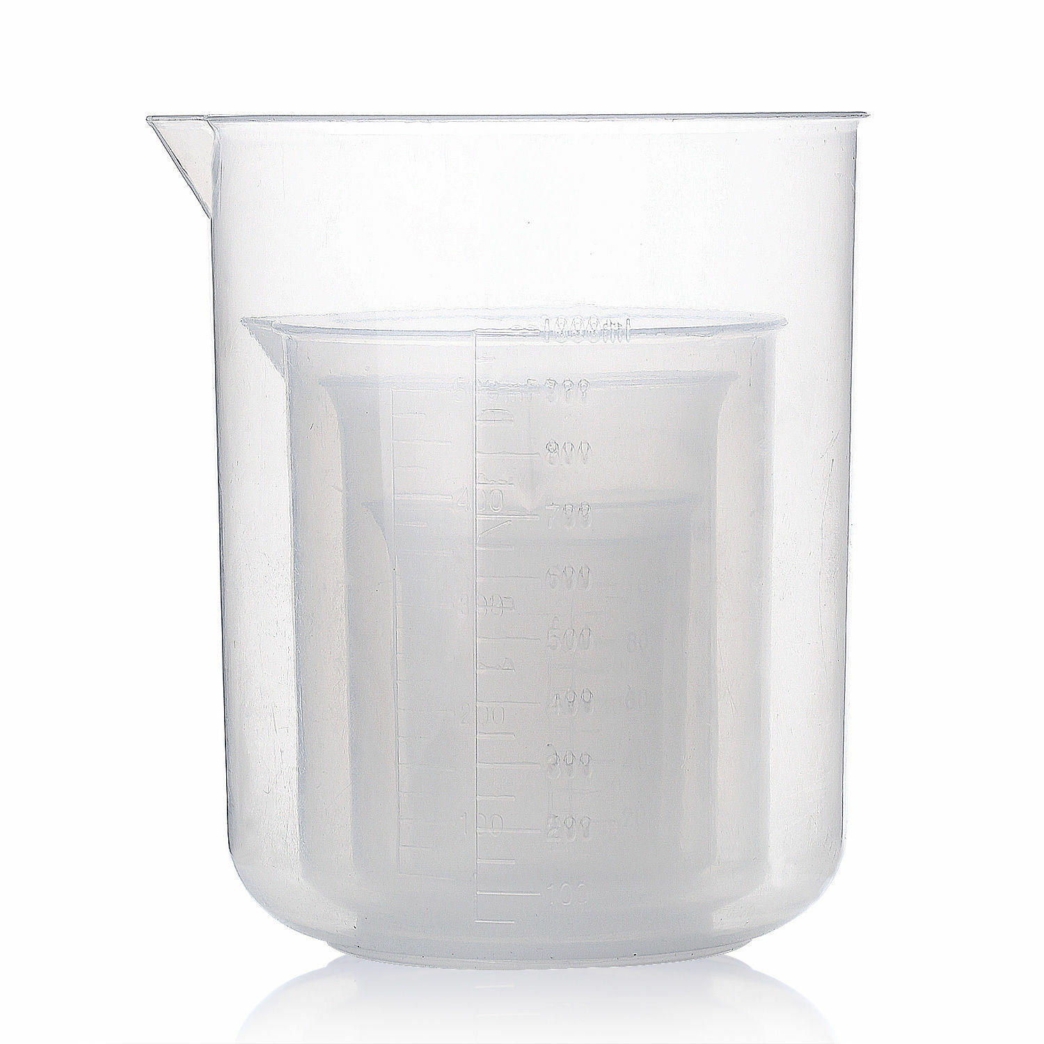 Labs Plastic Beakers Set Measuring Cups – 5 Sizes – 50, 100, 250, 500 and 1000ml