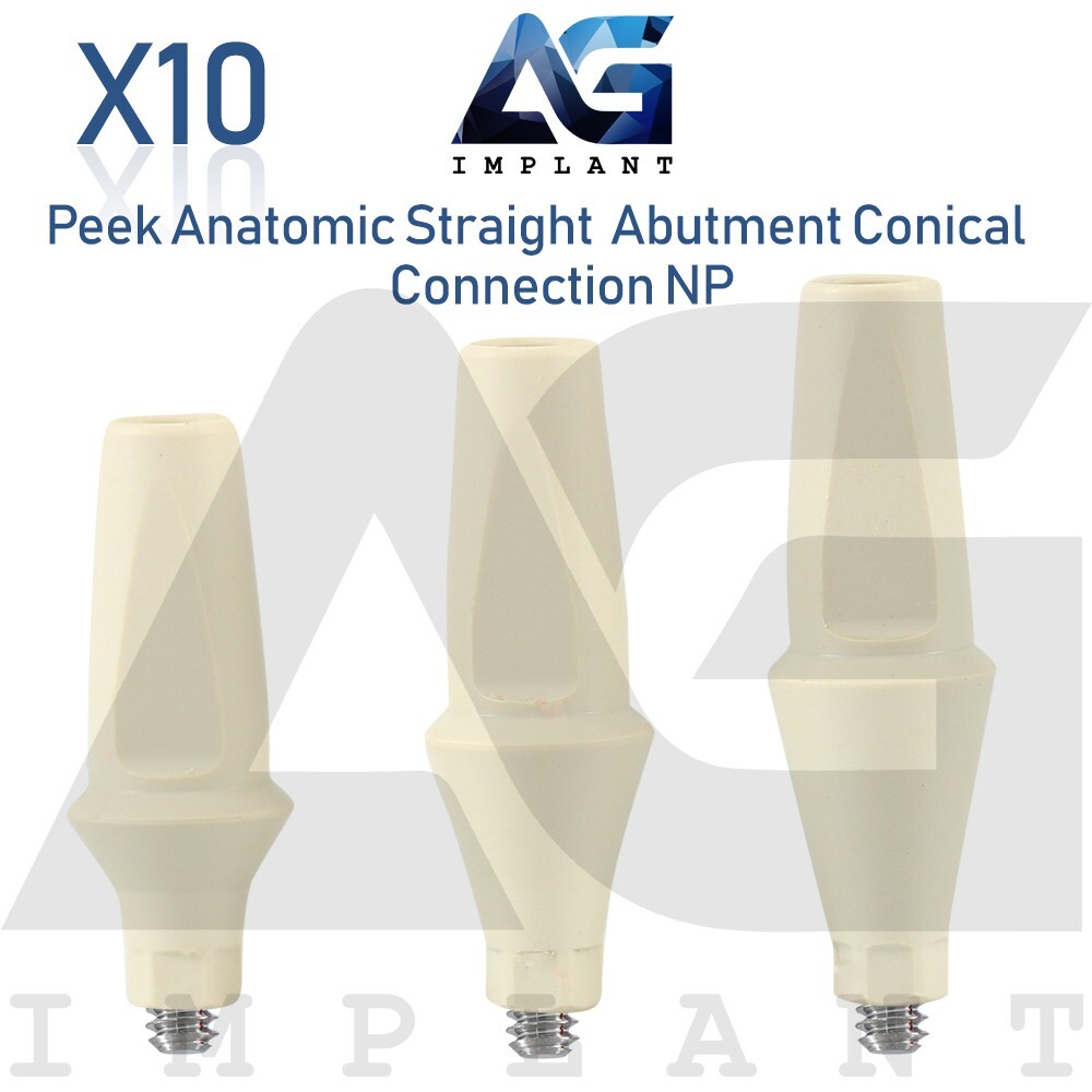 10 Peek Temporary Anatomic Straight Prosthetic System NP Conical Connection
