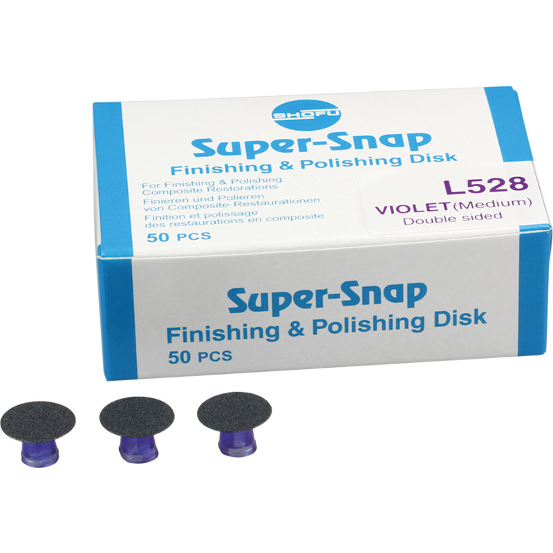 Shofu L528 Super-Snap Buff Disks Medium Finishing Dark Violet Double Sided 50/Bx