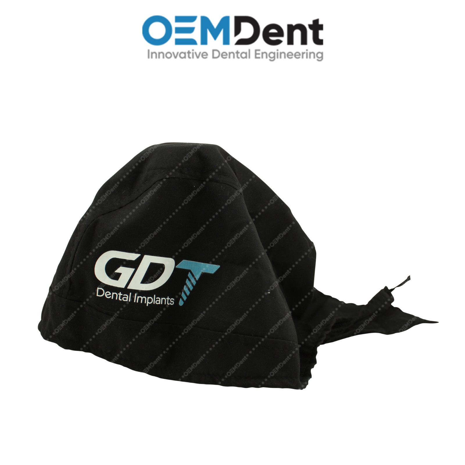 Black Scrub Cap Soft Washable Adjustable Unisex Dental Hat